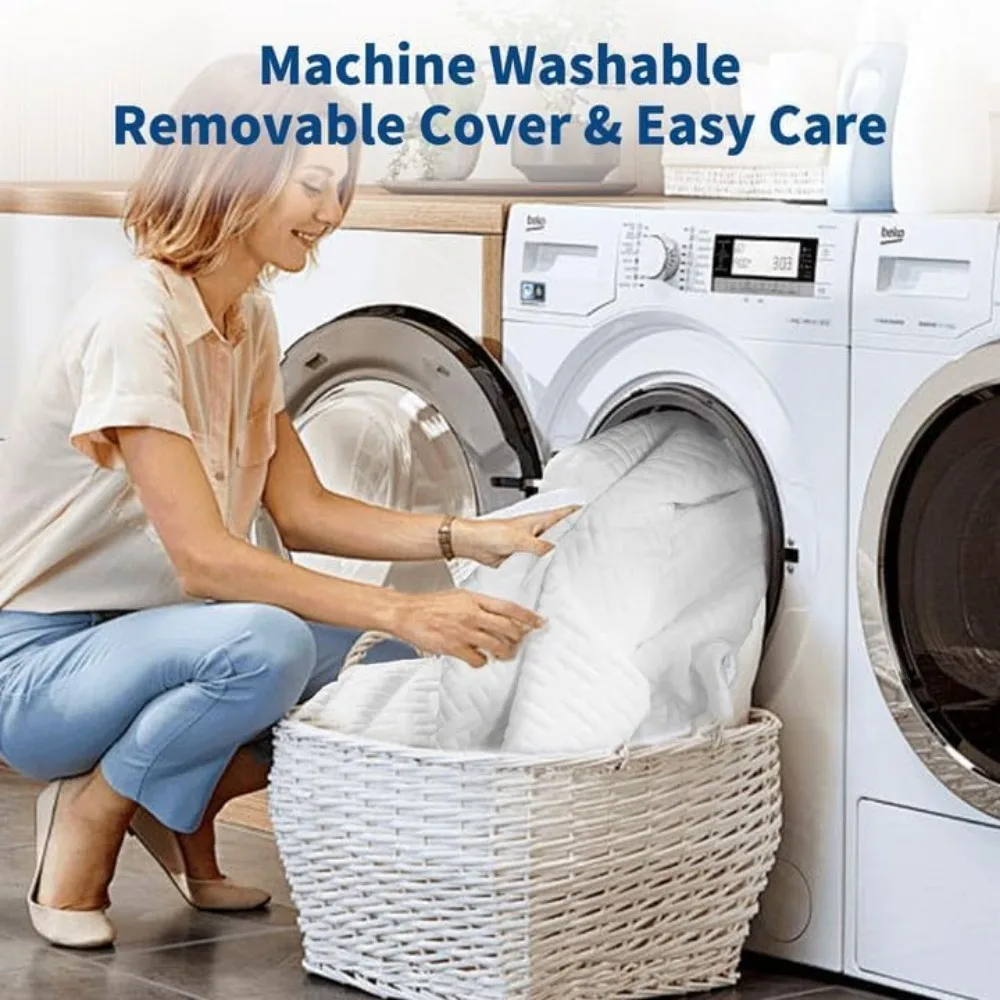 Topper de colchão de espuma viscoelástica de gel de 3 polegadas Queen, colchão de resfriamento com capa de bambu removível e lavável