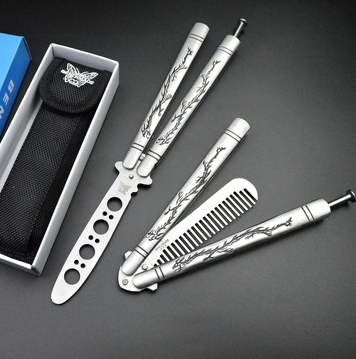 

NEW Relief Engraved Double Dragon Pattern Butterfly Practice Comb Multifunctional Hair Comb with Fabric Cover