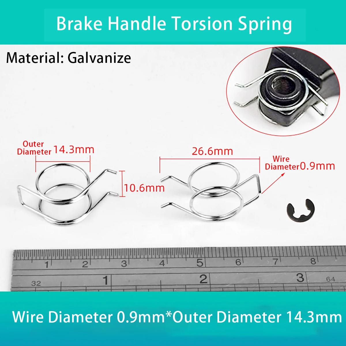 Brake Handle Torsion Spring Hand Brake Spring Bicycle Cycling Scooter Reset Accessory Part Wire Diameter 0.9mm