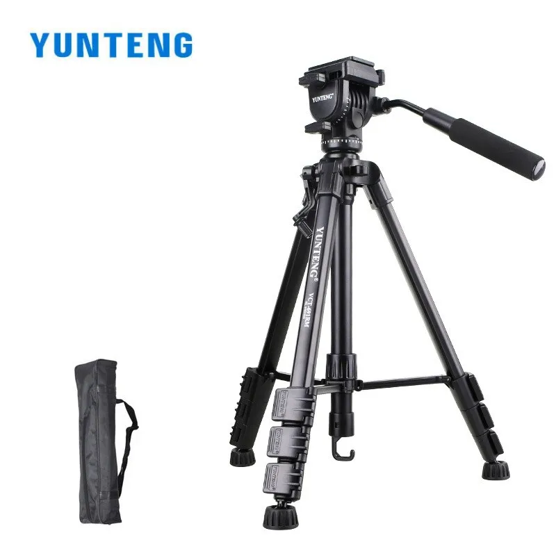 YUNTENG VCT-691RM Professional Tripod with 63CM VCT-369 Crossbar Bracket Panoramic Hydraulic Damping Pan Tilt Camera Stand