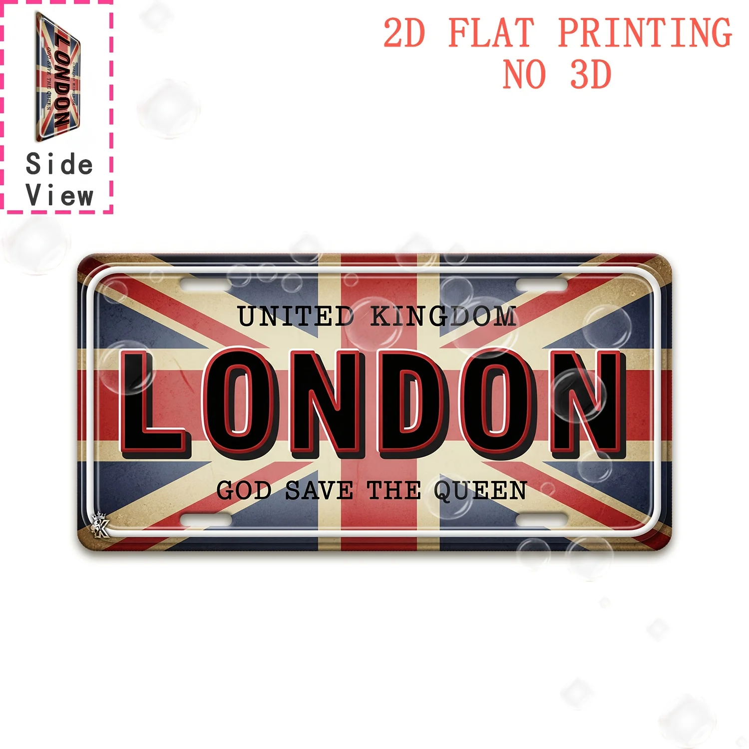 2D Flat, 2D Flat Printing,, Outdoor Wall Decor, 1pc, Retro 