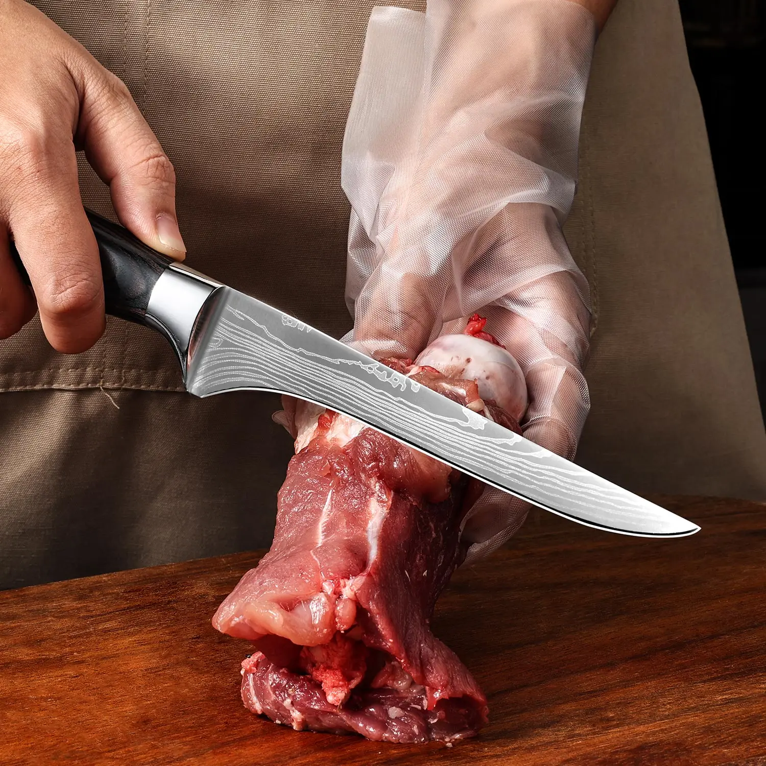 PLYS Stainless Steel Kitchen Chef Boning Knife Fishing Knife Sharp Meat Cleaver Butcher Knife Slicing Slaughter Knives Tool