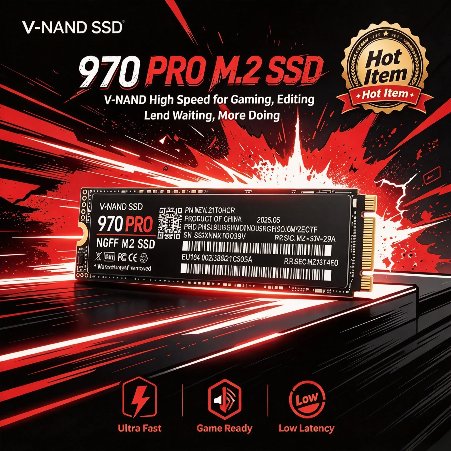 970 PRO NGFF M.2 SSD, Inside Solid State Drive, 500GB/2TB/1TB/4TB, for Laptop, PC, Notebook. Prime.
