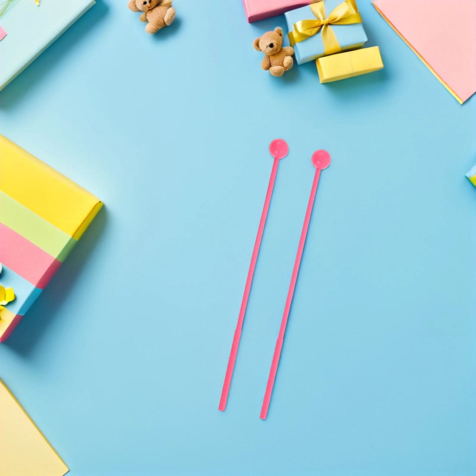 

2Pairs Orff Inspired Marimba Mallets Medium Plastic Handle Lightweight Percussion Sticks for Xylophone Glockenspiel Bell Mallets