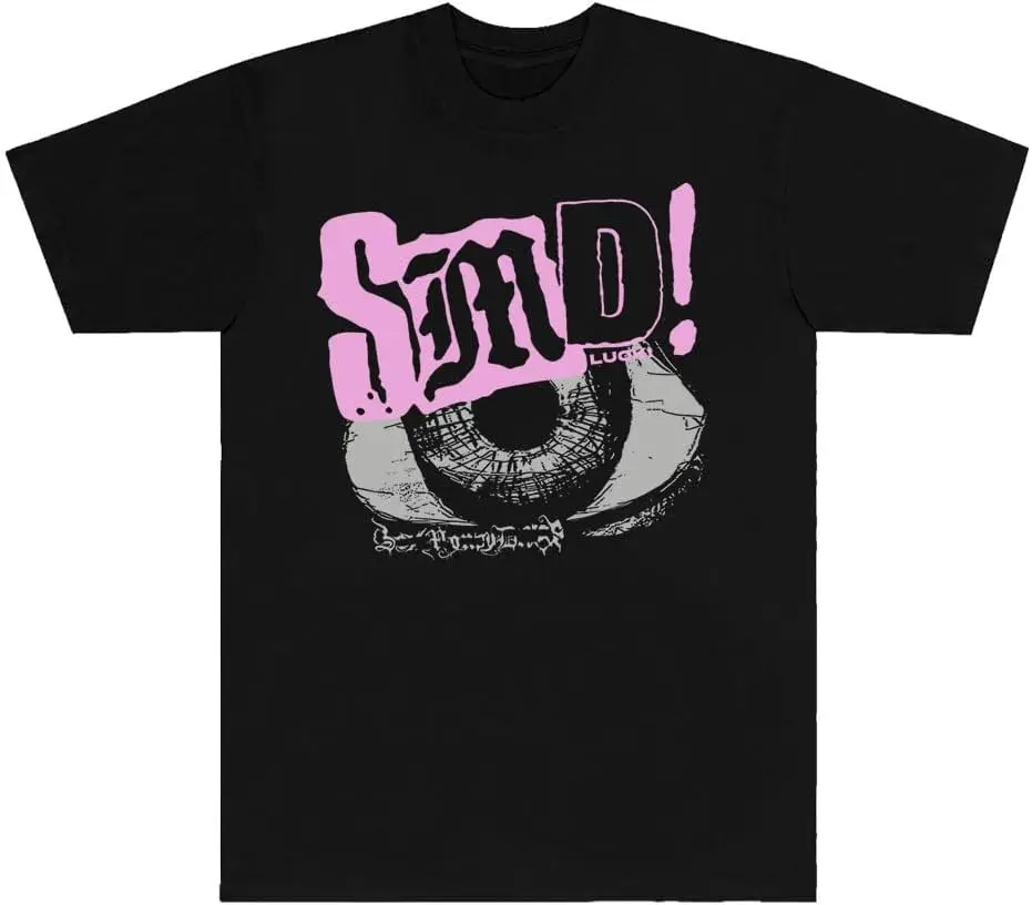 Lucki SMD Eye Tee Rapper Tour Merch T-Shirts Summer Unisex Fashion Casual Short Sleeve Streetwear (XX-Small,Black)