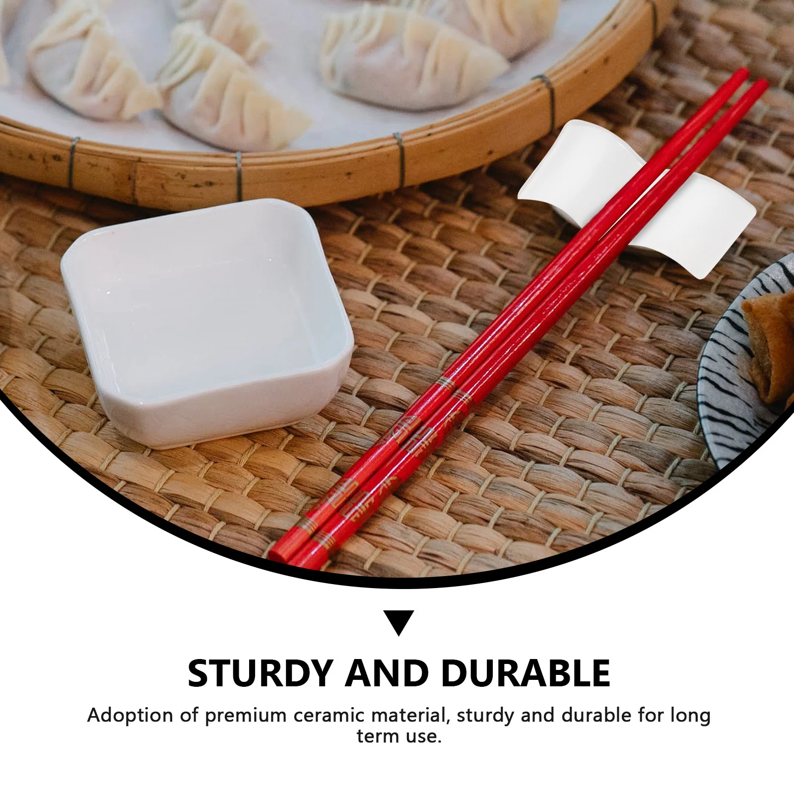 

2Pcs Premium Ceramic Chopstick Stand Practical Dinner Spoon Rack Utensil Storage Dining Room Use Chopsticks Rest