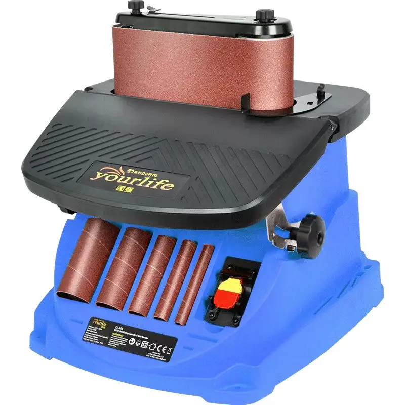 2in1 Small Portable Electric Woodworking Sanding Polishing Abrasive Belt Sander Machine Spindle Oscillating Sander