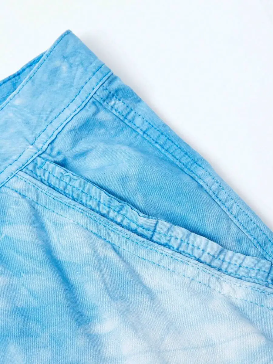 

Mens Cotton Tie-Dye Cargo Shorts Casual Breathable Summer Bermuda Shorts For Daily Outdoor Urban Wear
