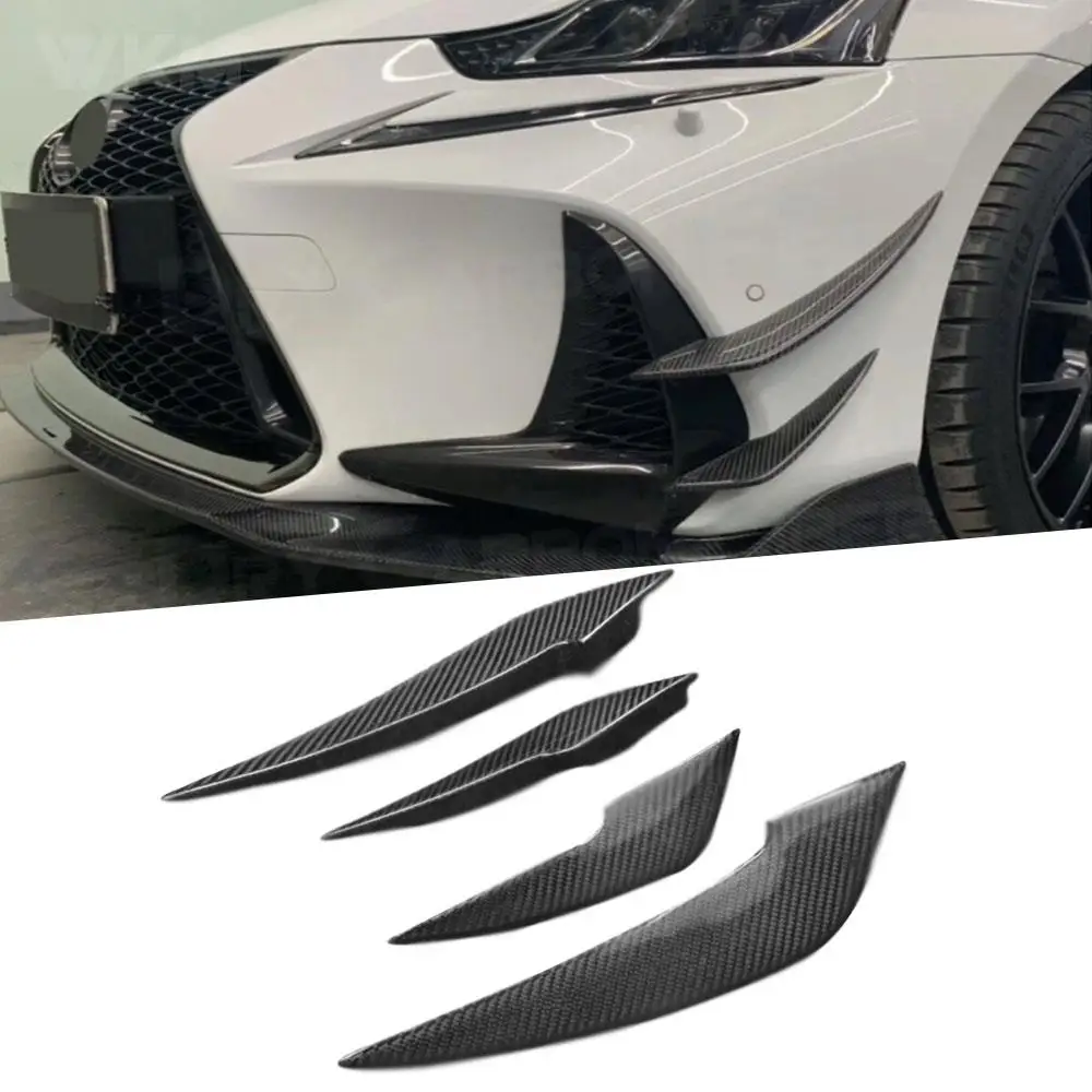 

4PCS Front Lip Wind Air Knife Canards Splitter for Lexus IS300 IS350 F Sport Sedan 17-2019 Side Bumper Trim Spoiler