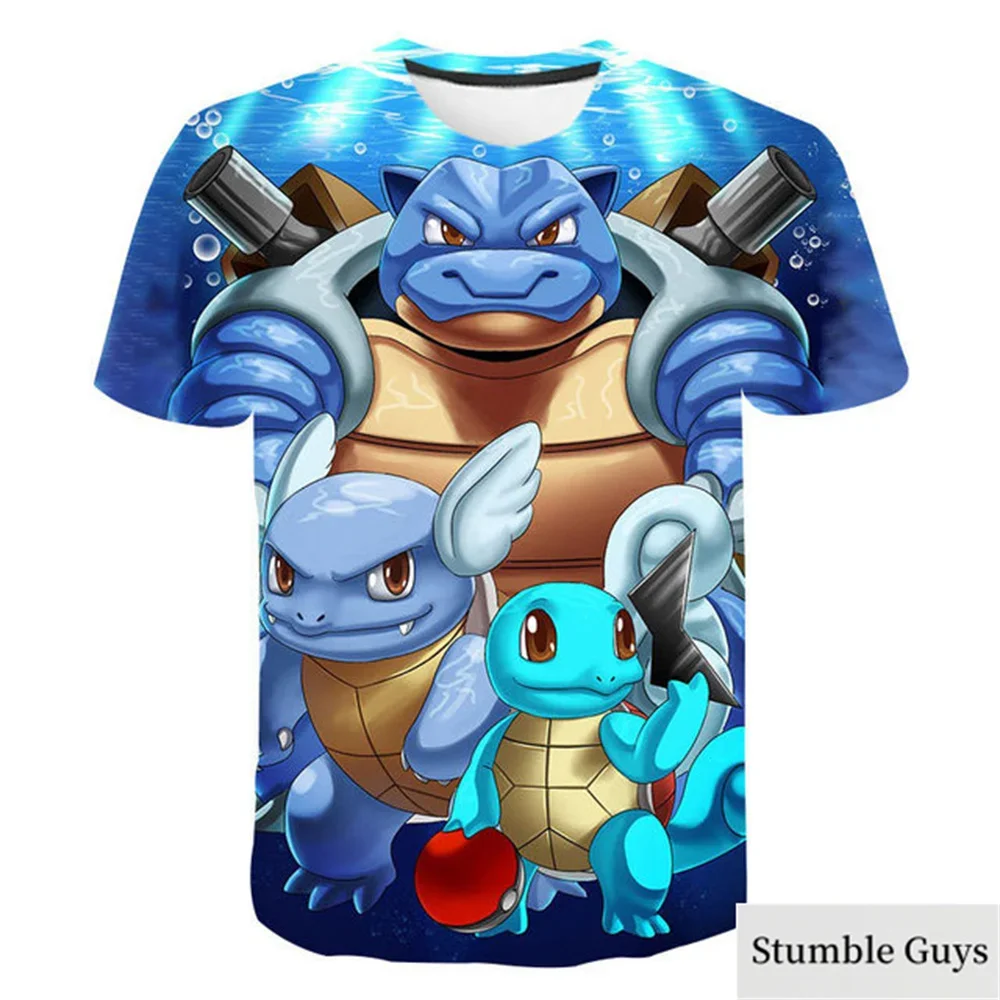 Pokemon 3D T-shirt for Boys and Children T-shirt Pikachu Cartoon Cool T-shirt for Boys and Girls Fashion Men Women Street Tee