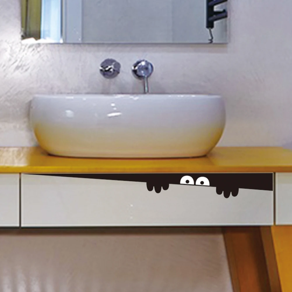 

2 pcs Bathroom Toilet Stickers Funny Wall Decals Waterproof Removable Home Decor Smooth Surface Easy Apply Modern Design