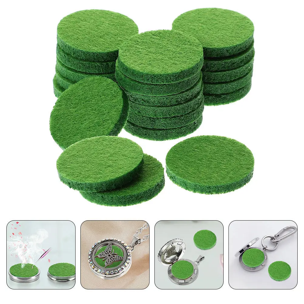 

50Pcs Round Cotton Aroma Diffuser Pads for Essential Oil Necklace Locket Refill Fragrance Retention Comfortable Soft Mini