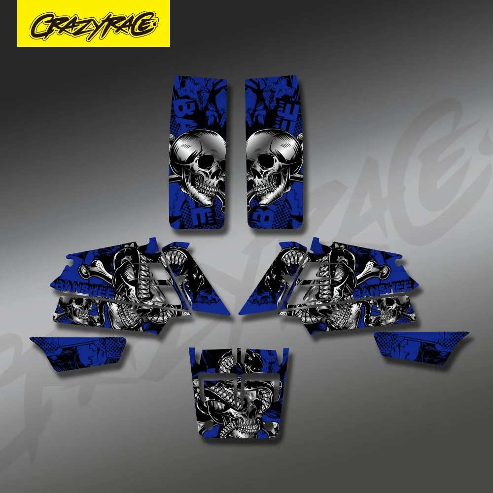 Motorcycle set Team Background Decals Graphic Stickers Kit For Yamaha BANSHEE 350 YFZ350 YFZ All Years ATV Full Plastic Custom
