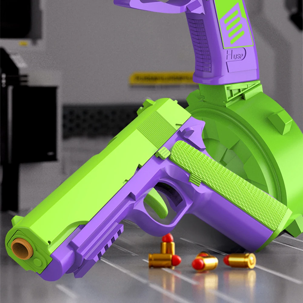 M1911 Karotte Kinder Spielzeug Pistole F8 Automatische Shell Werfen Kontinuierliche Pistole Junge Spielzeug Pistole Weiche Kugel