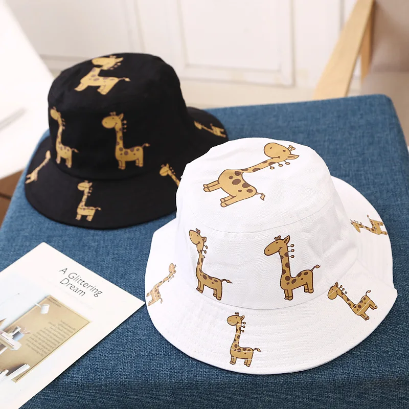 Summer Bucket Hats for Kids Cartoon Giraffe Sun Hat Girls Boys Outdoor Beach Hat Camping Fishing Cap Casual Panama Cap