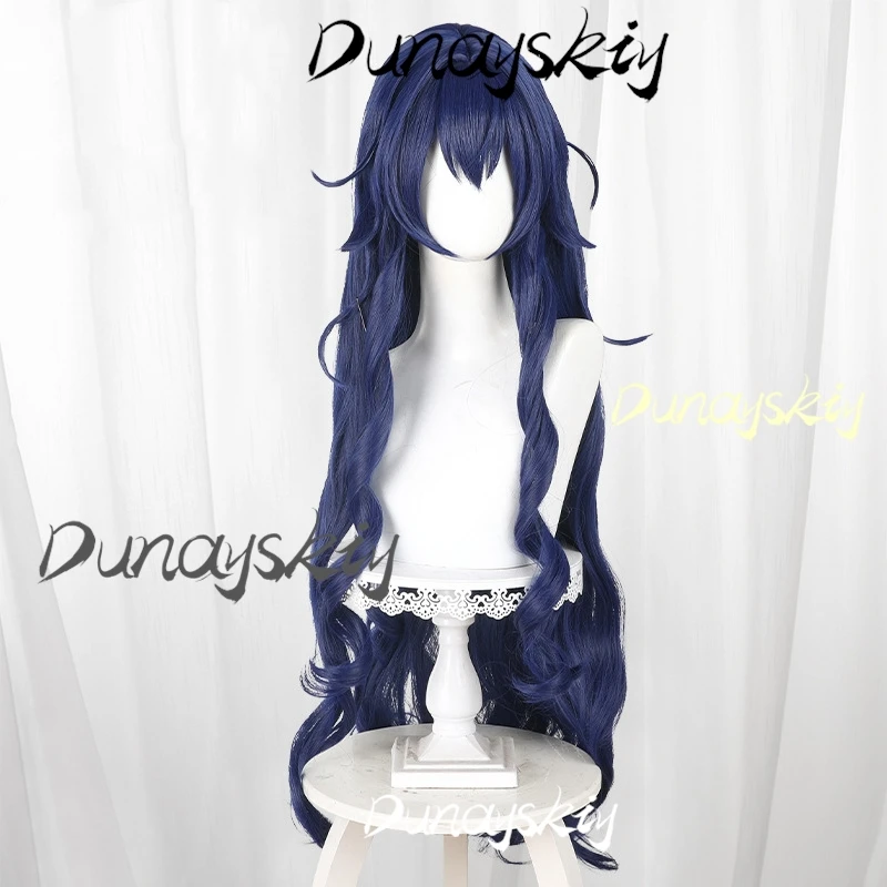 Anime 100 Kanojo Yoshimoto Shizuka Parrucca Cosplay Blu Scuro Capelli Lunghi Donne Ragazze Giochi di ruolo Puntelli Coser Accessorio Parrucca Personalizzata