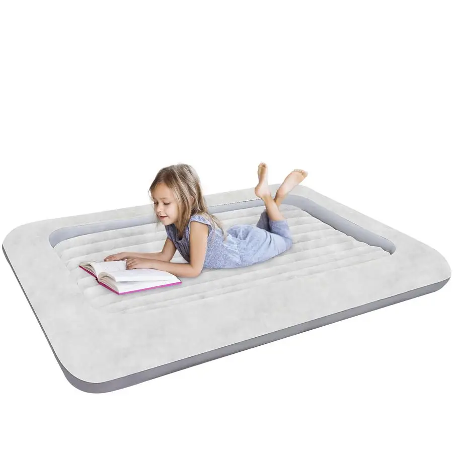 

Надувной матрас для детей, портативный, быстронадуваемый, для путешествий, с плюшевой гладкой поверхностью, комфортный