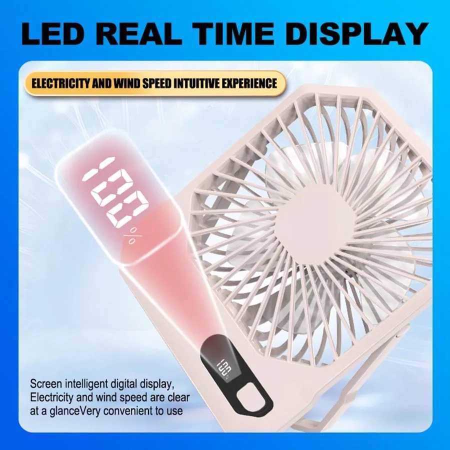 2026 여름 USB 데스크탑 팬 3단계 풍속 조절 LED 지능형 디스플레이 화면 실내 데스크탑 팬에 적합