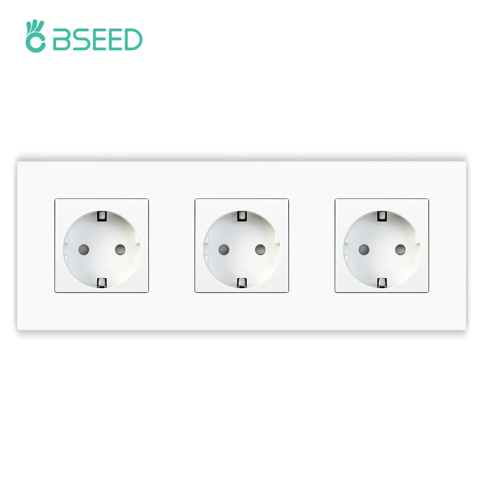 BSEED M1-Serie EU-Wandsteckdose, USB-Typ-C-Anschlusssteckdosen, doppelte Kunststoffrahmen-Steckdosen, dreifache Netzstecker, Kinderschutz, 16 A