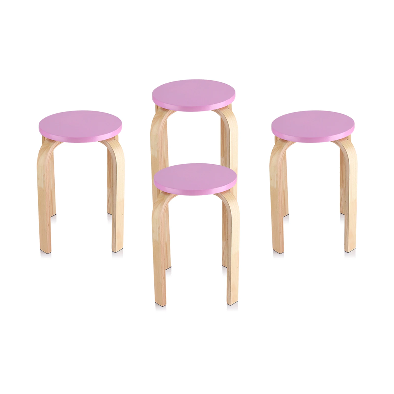 Anti-Slip Bent Wood Stacking Stool Candy Color Home Furniture Kids Room Decor Bentwood Stool Home Stool Wooden Stool Stool