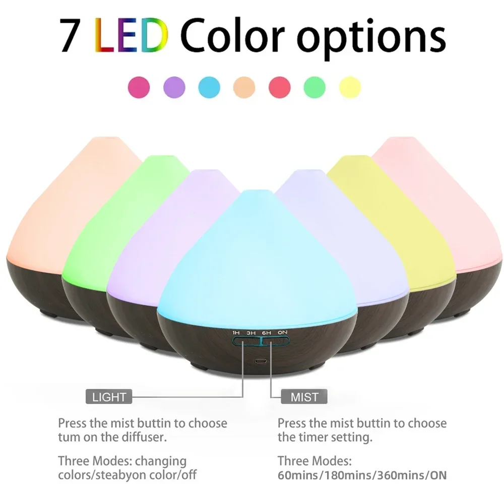 

Ultrasonic Smart Diffuser Essential Oil, Remote Control, Color LED, Humidifier for Quiet Relaxation