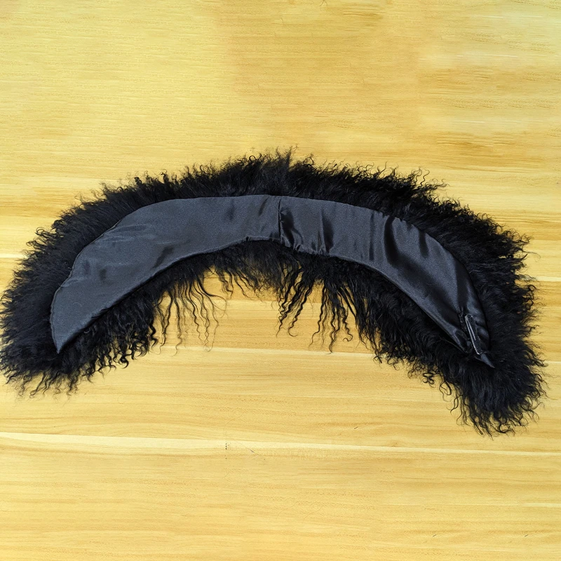 Real Mongolian Fur Big Collar For Women Decorative and Warm Fur Collar 90*22 cm 250209