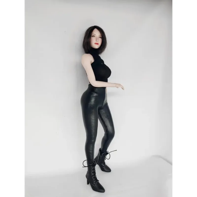 

1/6 Scale Female Soldier Pants Fashion Trendy PU Leather Clothes Model for 12in Action Figures Doll Body Accessories