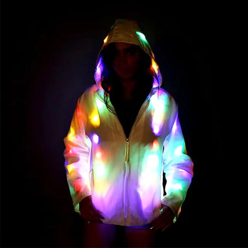 Luminous LED Clothes Lighs Up Jacket Pants Men Birthday Party Supplie Hiphop Glowing Clothing Dance New Year Performence Costume