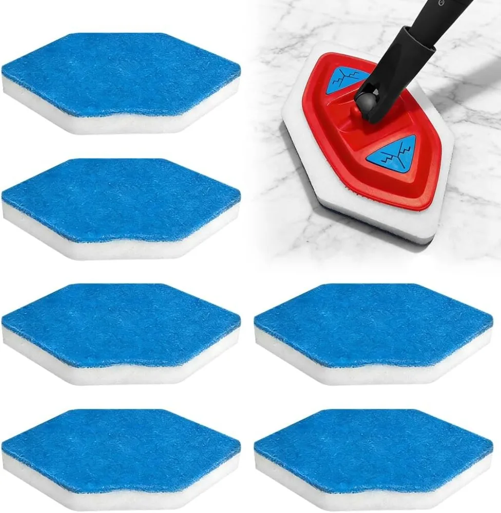 6 Stück Ersatz-Nachfüllpads für Vileda O-Cedar Bath Magic Mikrofaser-Schwammreiniger, Nachfüllpackungen für die Reinigung von Badezimmerwannen und Fliesen