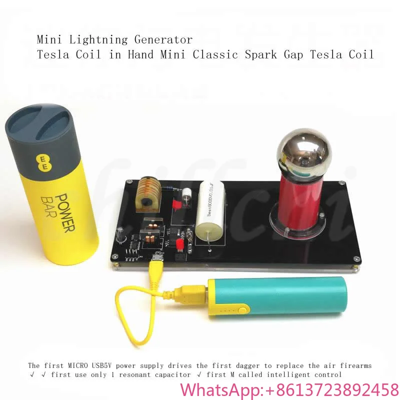 

Ultra Mini Artificial Lightning Generator Mini Tesla Coil High Conversion Efficiency Scientific Experiment Essential