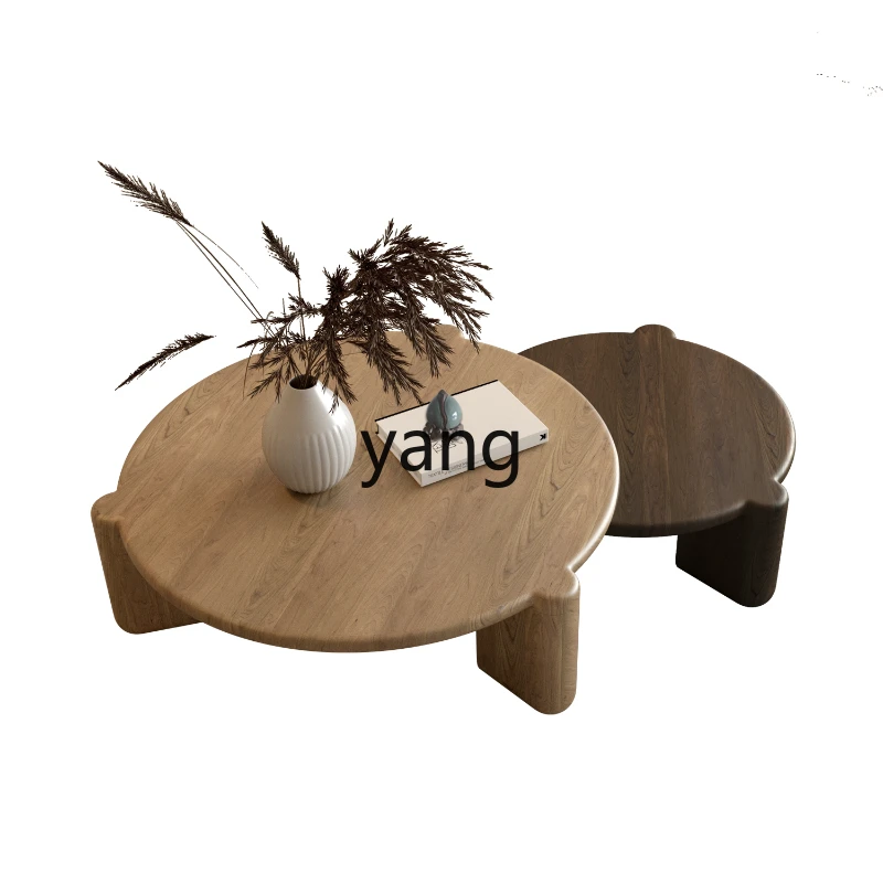 

Yhl round Solid Wood Tea Table Minimalist Living Room Home B & B Small Apartment Online Hongyuan Wooden Style Tea Table