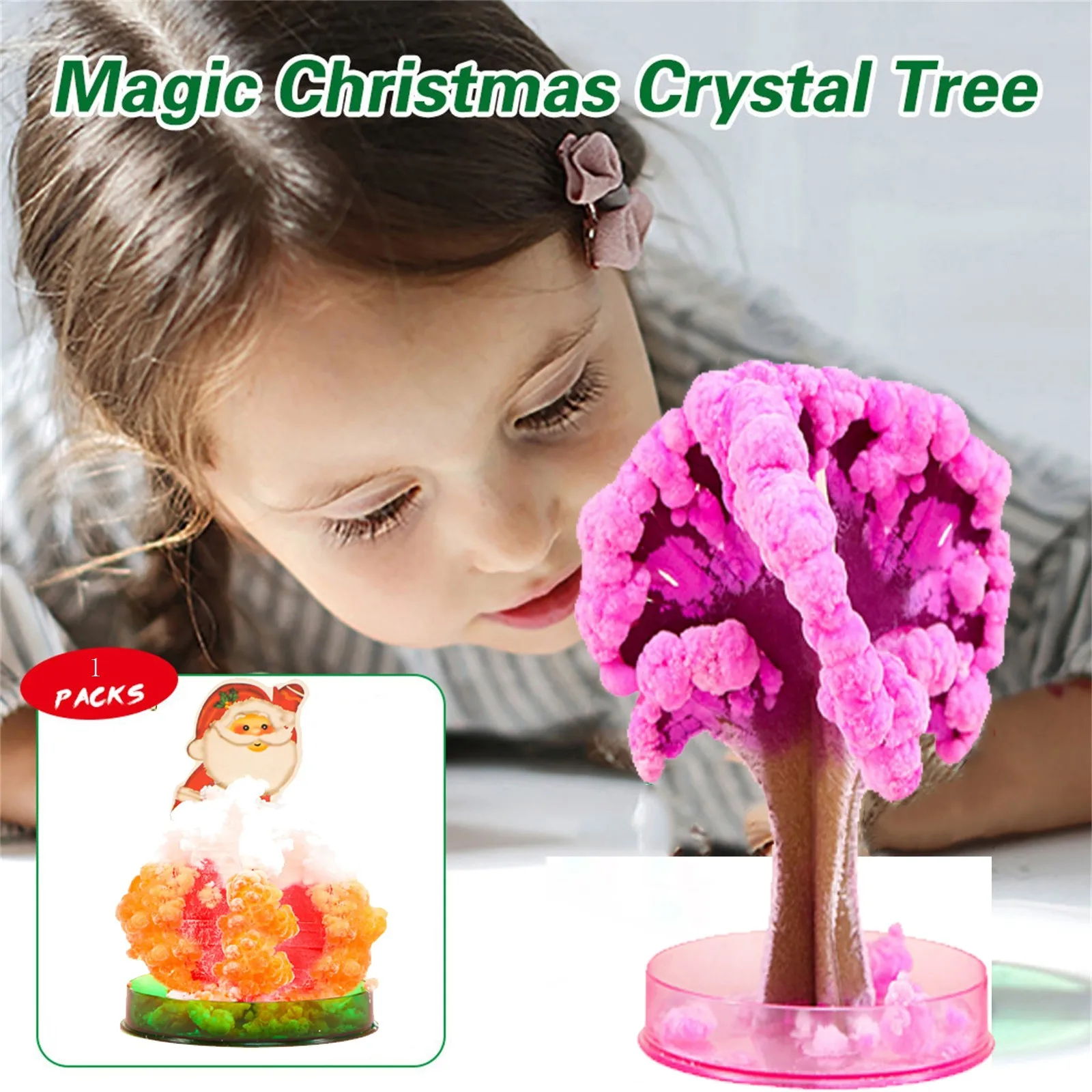 Funny Christmas Tree Magical Growing Tree Crystal Sakura Mini Tree Paper Tree Blossoming Xmas Gift Educational Toys DIY Kid Toy