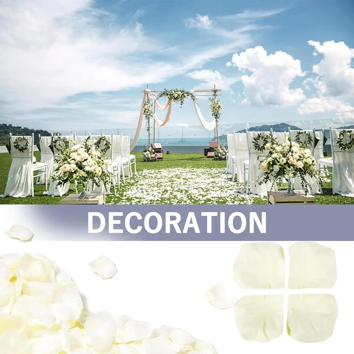 1000 Pcs Artificial Silk Rose Petals Decoration Wedding Party Color Ivory
