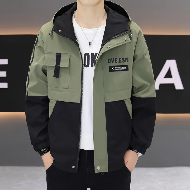 

Мужская повседневная куртка весна-осень, новая модная брендовая ветровка, стильная молодежная рабочая одежда, мужское пальто стандартного кроя из полиэстера
