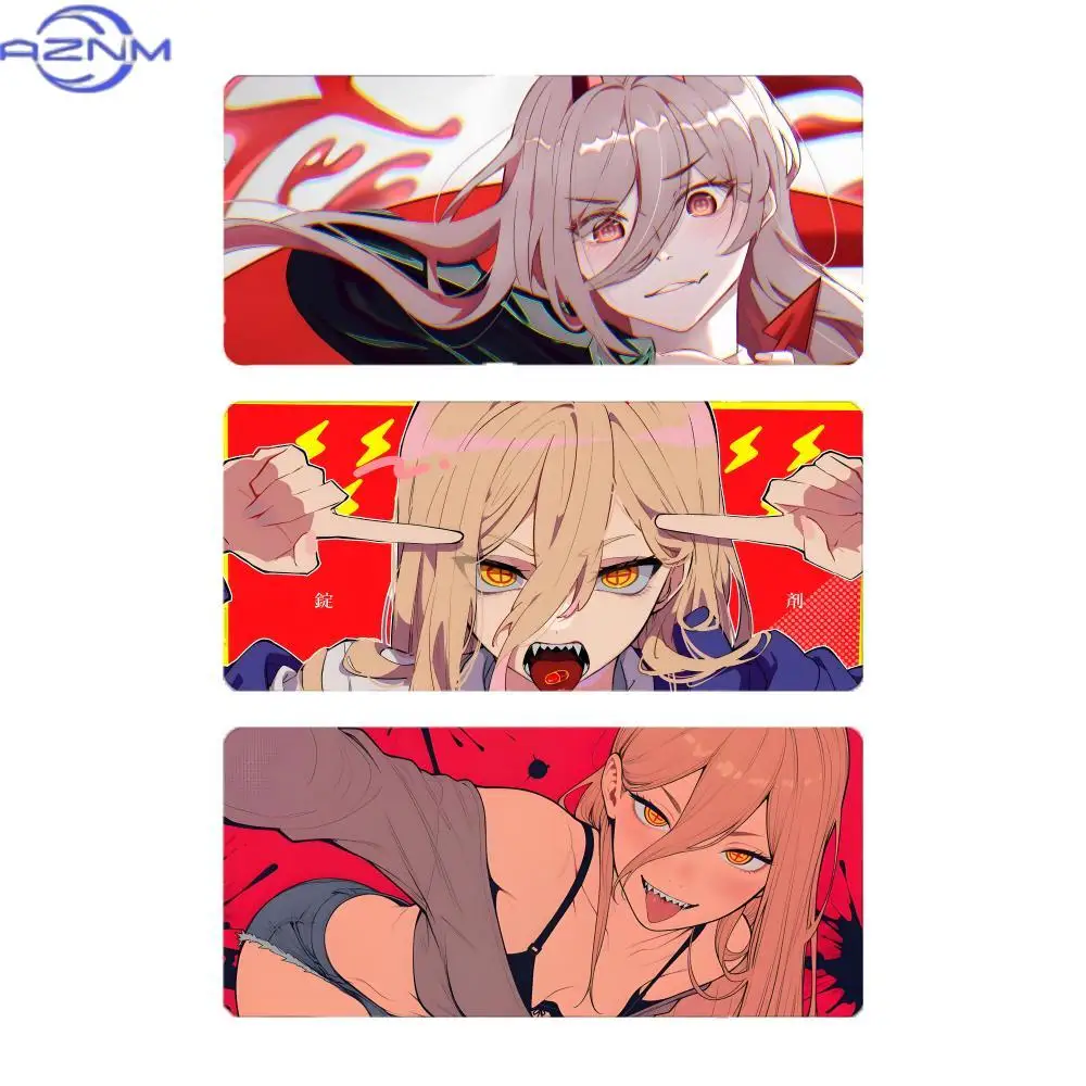 anime blood C-Chainsaw Man Power Mouse Pad Mousepad Large Gaming LockEdge Thickened PC Table Desk Mat