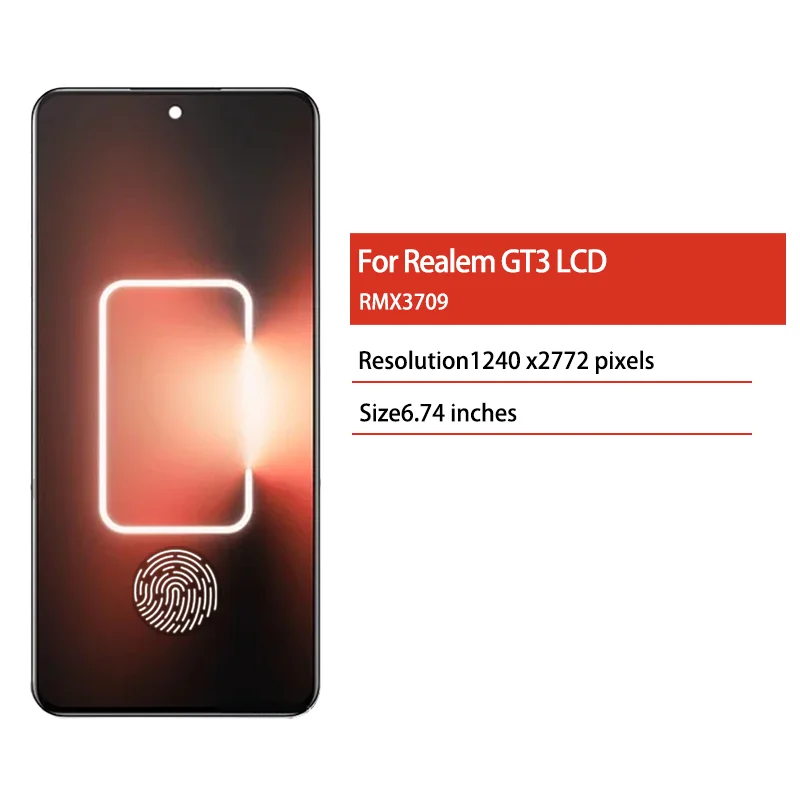 6.74" AMOLED Wyświetlacz LCD z ekranem dotykowym i digitizerem do Realme GT3 RMX3709, ramka wyświetlacza do Realme GT 3 240W — zdjęcie produktu 2