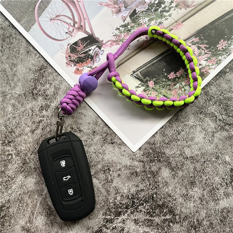 Correa de mano trenzada para teléfono móvil, correa de muñeca ajustable para colgar llaves, accesorios antipérdida