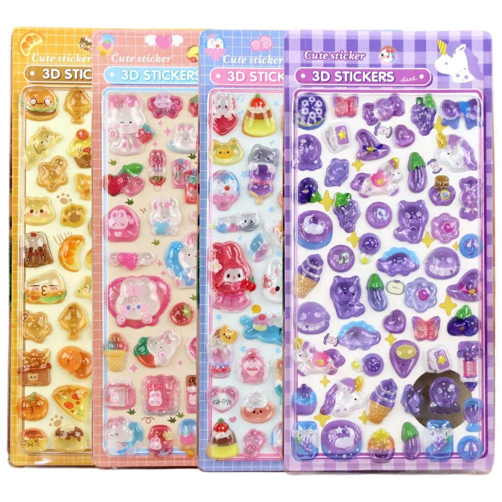 

Kawaii Unicorn 3D Stickers Rabbit Bear Solid Relief Stickers Journal Handmade DIY Decoration Stickers Kids Party Gifts 3Dシール