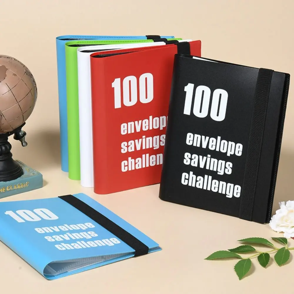 

PP Money Saving Binder Colorful 100 Days Savings Challenges Book Cash Book Tear Resistant Envelope Savings Challenge