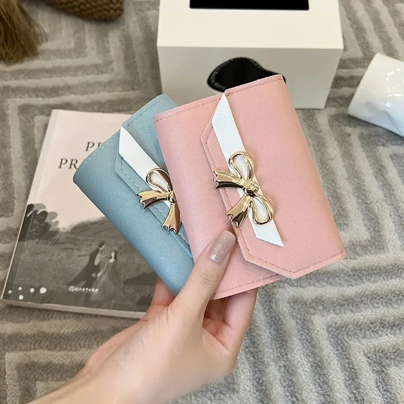 

Women Short Cute Small Wallets Student Triple Fold Card Holder Girl ID Bag Card Holder Coin Purse Ladies Wallets Bags