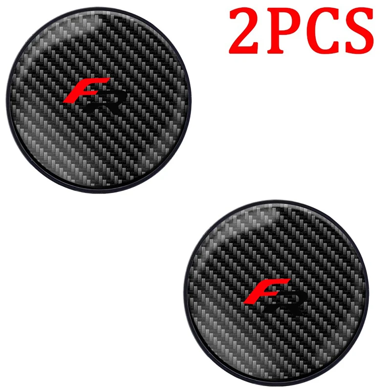 1/2Pc Car Carbon Fiber Coaster Water Cup Slots Non-Slip Pad For Seat Leon FR Altea Ibiza Toledo Cordoba Alhambra Car Accessories