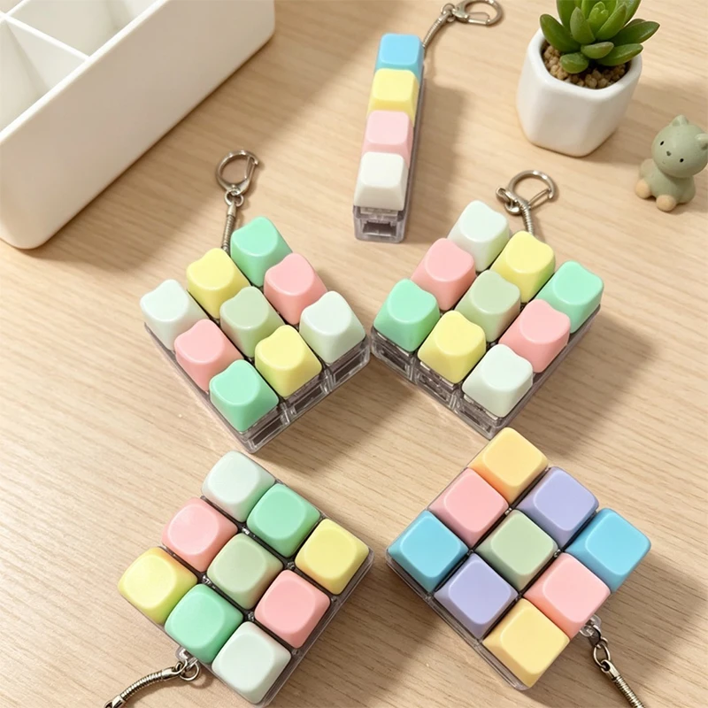 Decompression 4/9 Keyboard Key Fidget Toy For Adults Stress Relief Toys Anti Stress Finger Keyboard Games Keychain