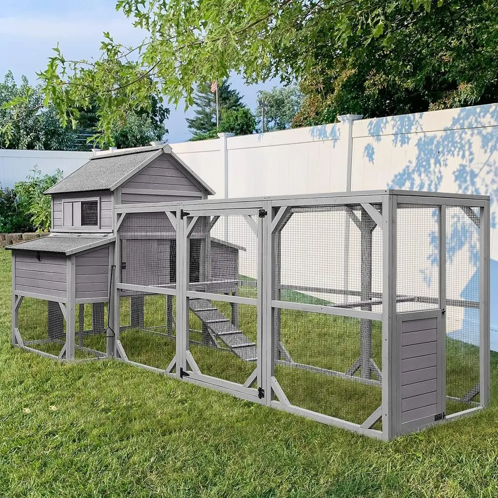 

Просторный вольер для 8-10 кур, очень большой уличный курятник с манежем