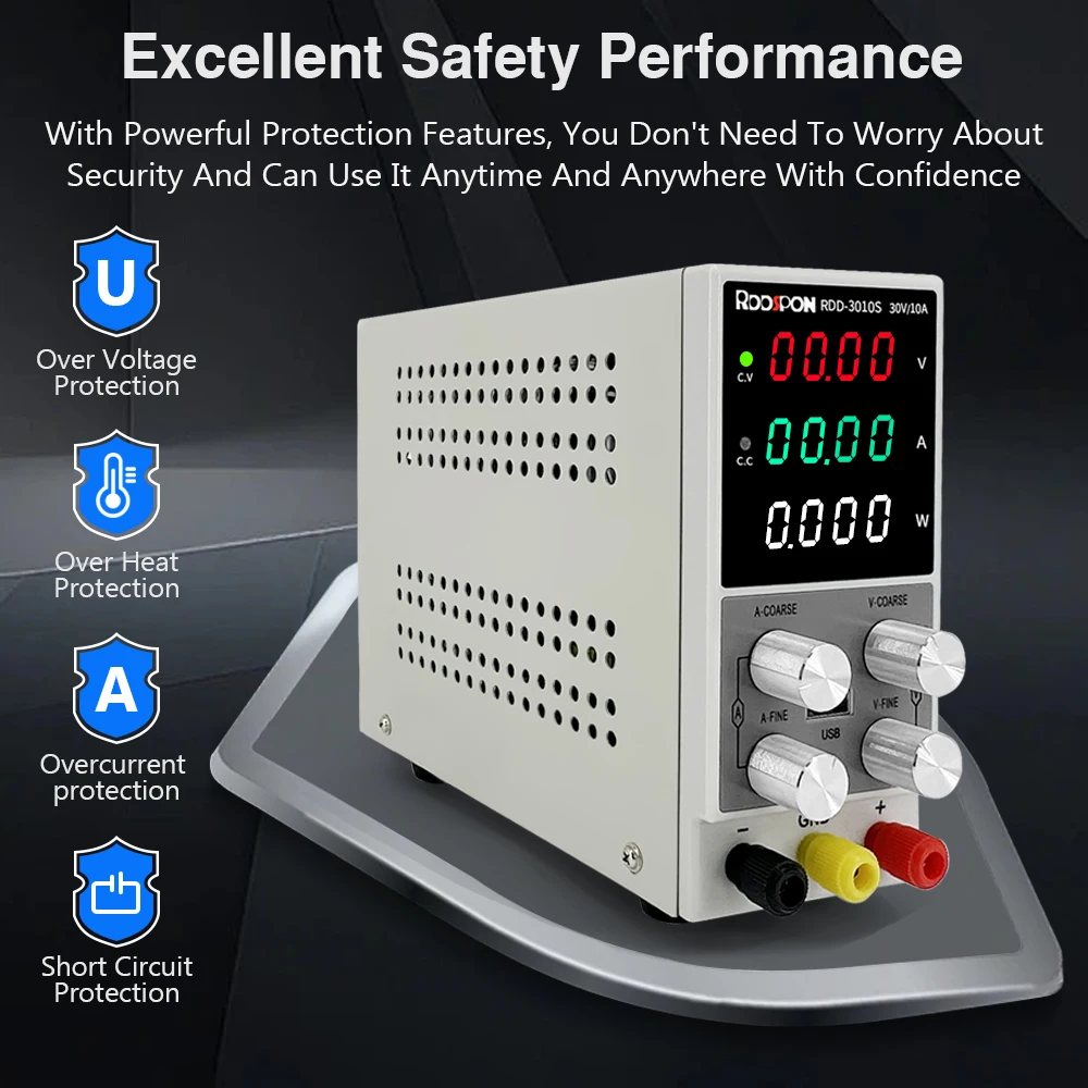 Fuente de alimentación RDDSPON DC AC220V salida máxima 300W 30V 10A fuente de alimentación de laboratorio ajustable para pruebas de fábrica