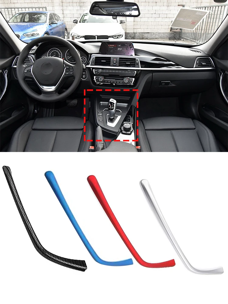 For BMW 3 4 Series F30 F31 F32 F33 F34 F35 F36 2013-19 ABS Carbon Car Central Control Gear Shift L Shape Strips Trim Accessories