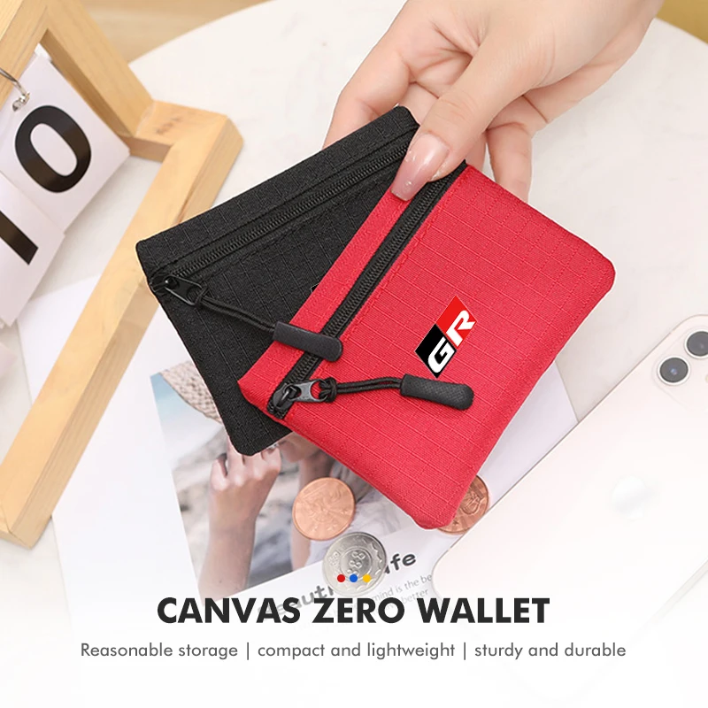 For Toyota Oxford Cloth Water-proof Car Coin Purse Cash Storage Bag Zipper Money Bag GR Sport Gazoo Racing Yaris 86 Corolla view 5