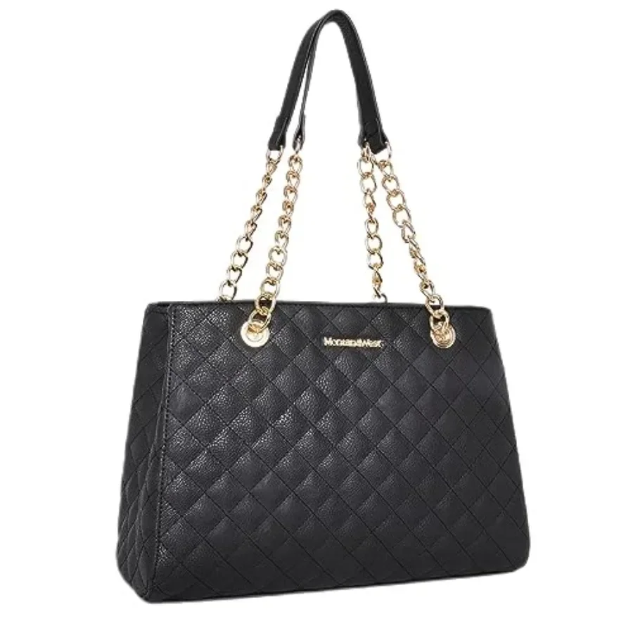

Montana West MEDIUM Tote Bag for Women Quilted Chain Handbags Shoulder Purse