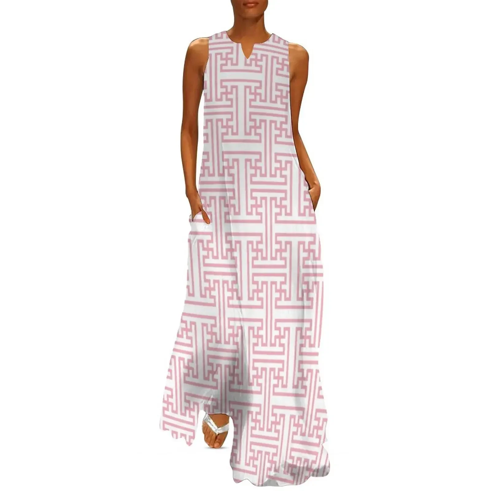 

Pink Sayagata Pattern Long Dress summer dresses ladies 2025 Womens dresses Dress woman Dress