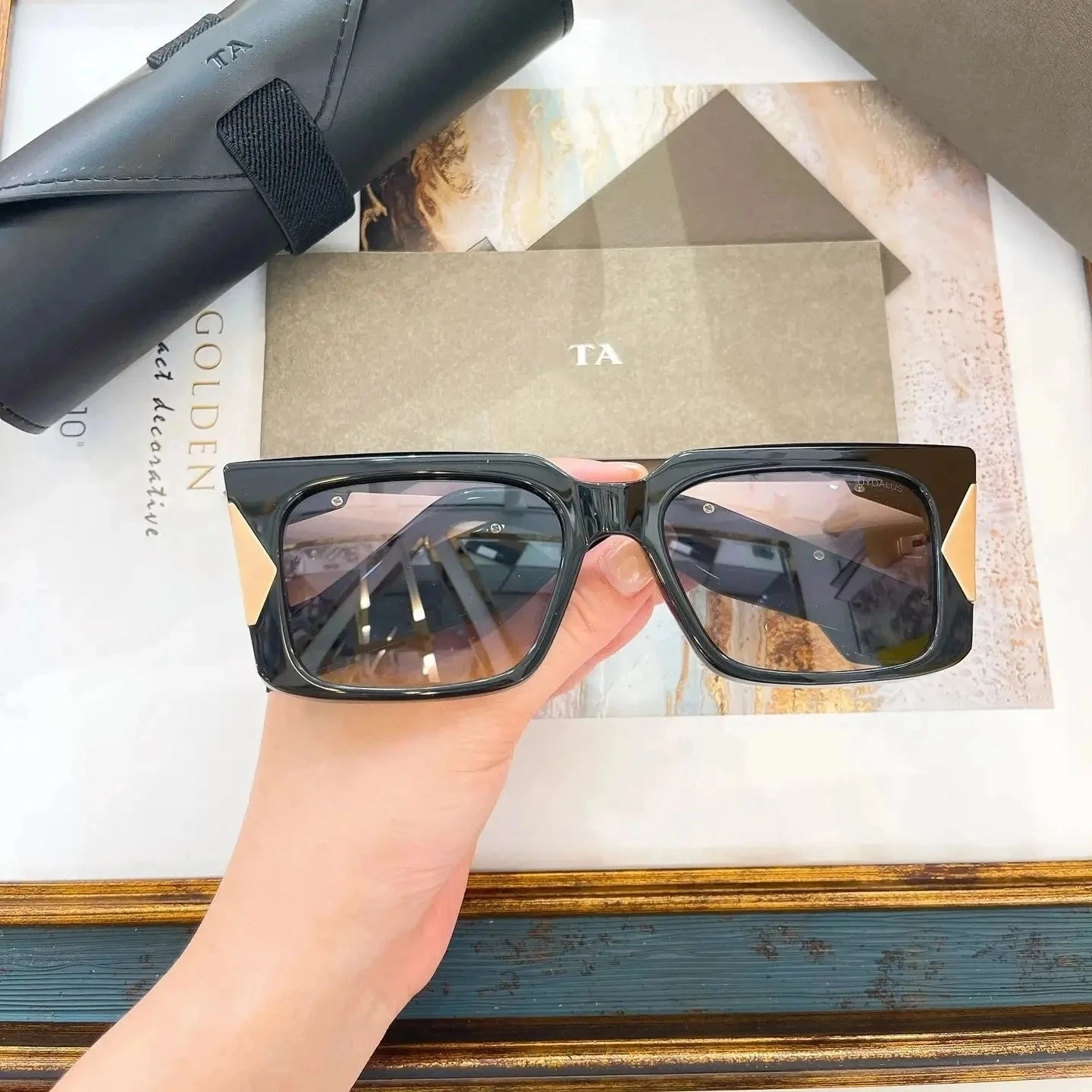 

Original Factory For DIYTA DT DTS142 With Brand Box Retro Gradient Purple Lens Driving Anti-Glare Business Men Women Sunglasses