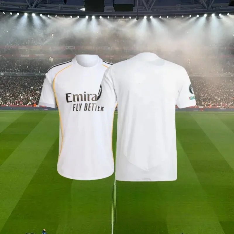 Camiseta de manga corta para hombre, uniforme del equipo de Madrid, edición para fanáticos, deportes de ocio, moda para adolescentes, entrenamiento diario, superventas, 2025